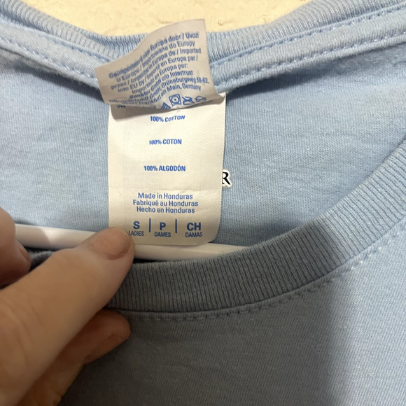 DISNEY PIXAR UP Adventure is out There Womens T-SHIRT Baby Tee S light blue - Picture 4 of 5